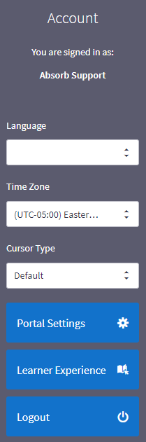 Absorb Admin Interface Right Hand Side Menu
