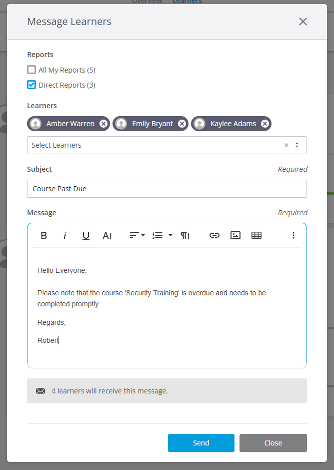 Learners View - Message Action Modal.PNG