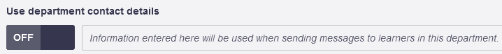 Use Department Contact Details toggle