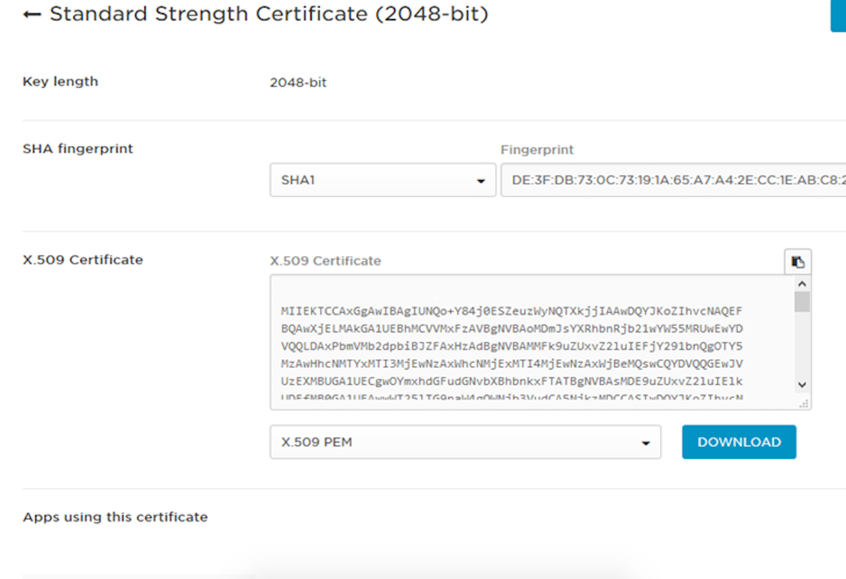 X.509 Certificate Copy to Clipboard option in OneLogin