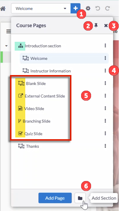 absorb-create-adding-pages-to-a-course- course-pages-menu.png