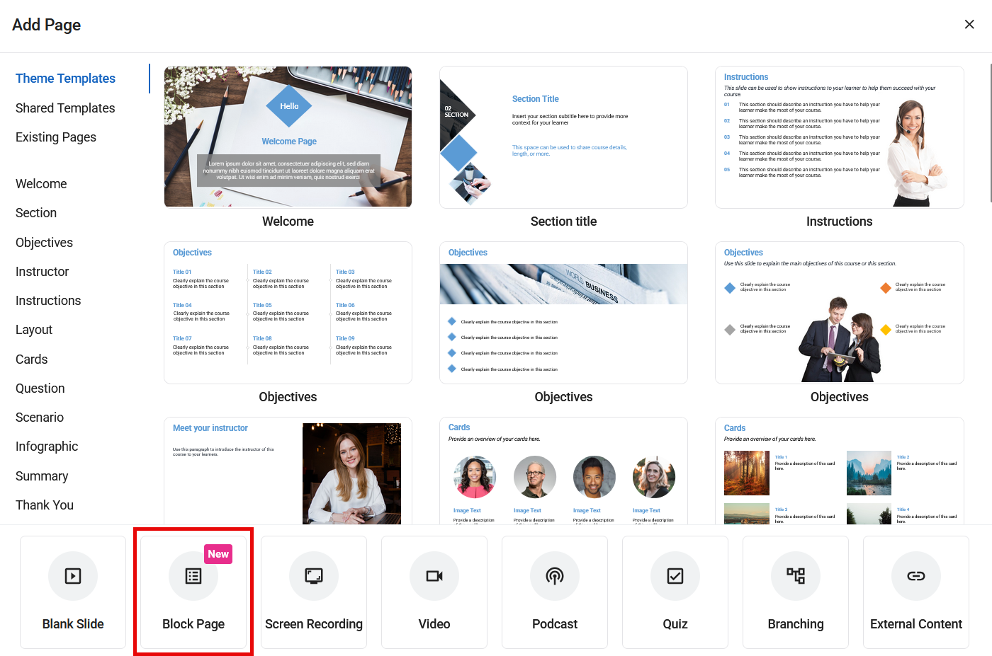 Block Pages in Absorb Create – Absorb Help Center