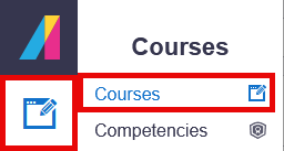 Courses report navigation