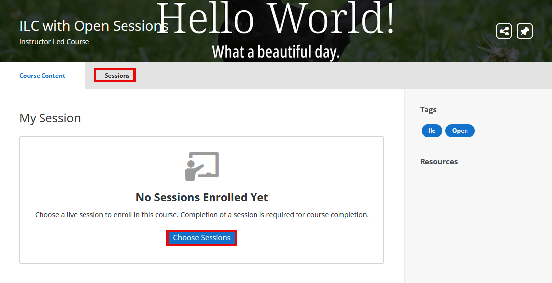 Choose session