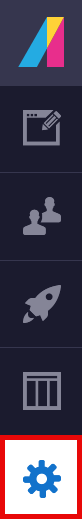 Setup icon in the left-hand admin menu