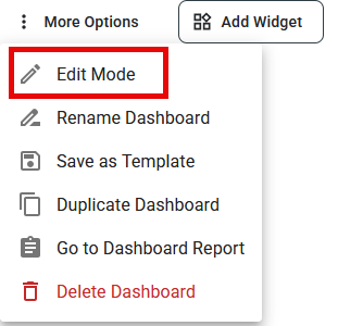 More Options menu showing the Edit Mode option