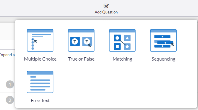 Add Question button at the top of the Quiz Page