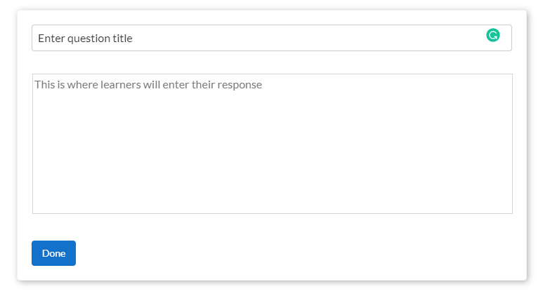 Free Text question setup