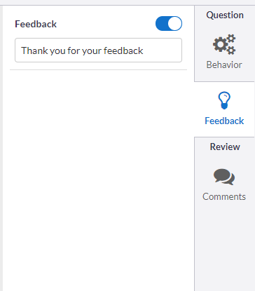 Free Text question feedback configuration