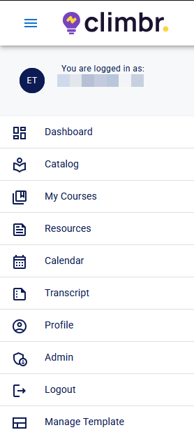 Updated left-side Learner Navigation Menu