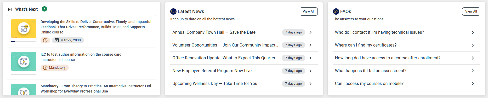 Refreshed Dashboard Ribbons and Tiles