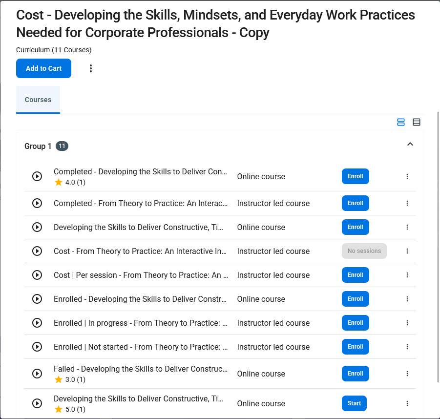 Rebuilt Course and Curriculum Details modal