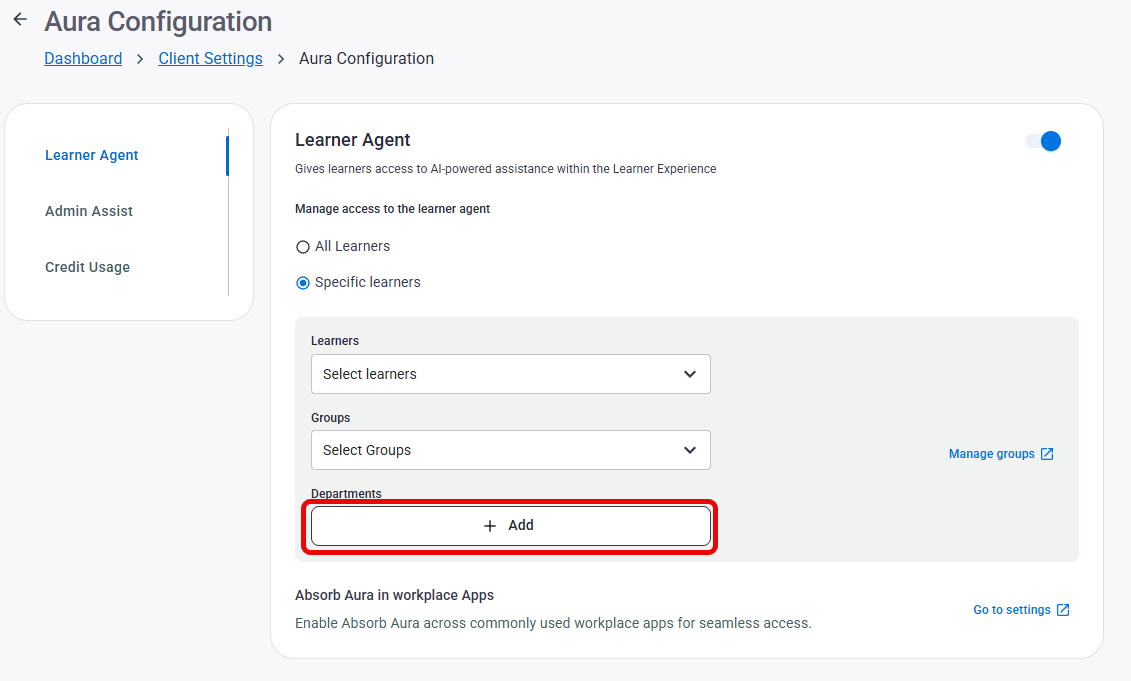 absorb-aura-learner-agent-department-selector.png