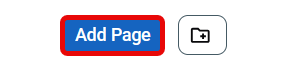 Add Page button at the bottom of the Course Pages Menu