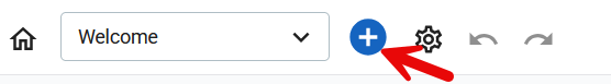 Plus icon button next to the Course Pages Menu header, used to add a new page