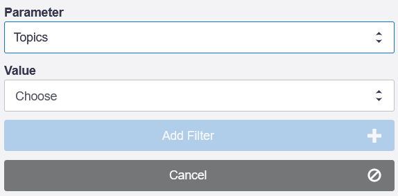 Topics filter in the Aura Chats report