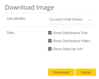 Download Dashboard as image settings.